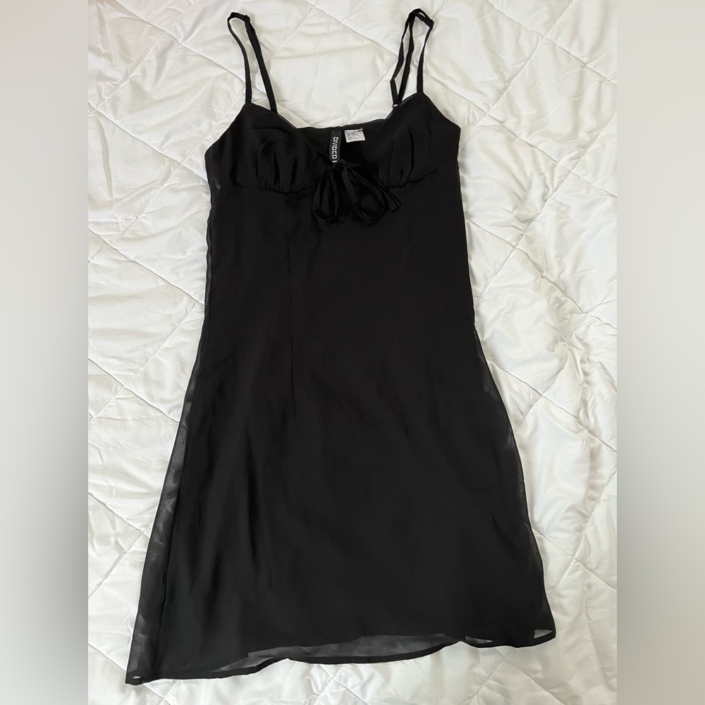 H&M Tie-Front Black Dress